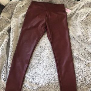 Target Burgundy faux leather leggings